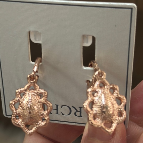 Marchesa Poised Rose Gold Drop Earrings - Picture 5 of 5
